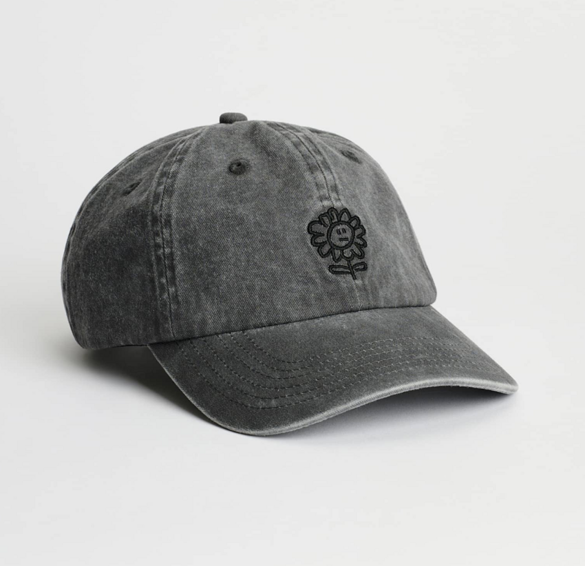 Sunflower Distressed Dad Cap Washed Black