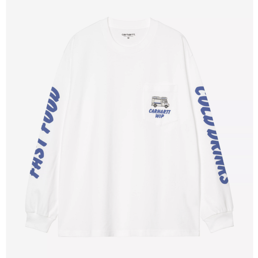 Carhartt WIP L/S Cold Drinks T-Shirt White