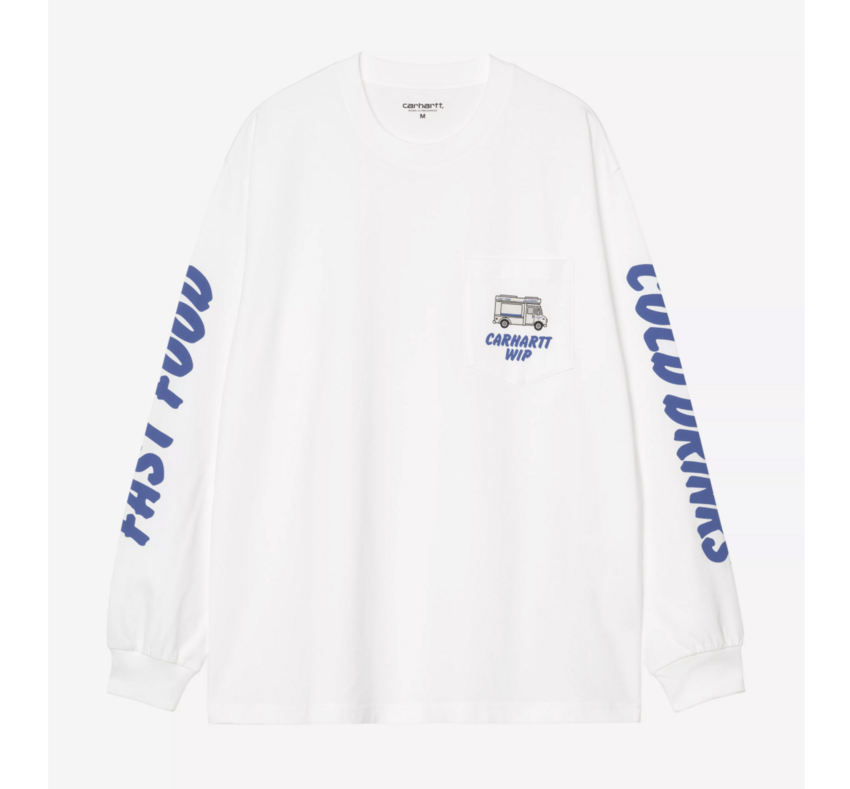 Carhartt WIP L/S Cold Drinks T-Shirt White