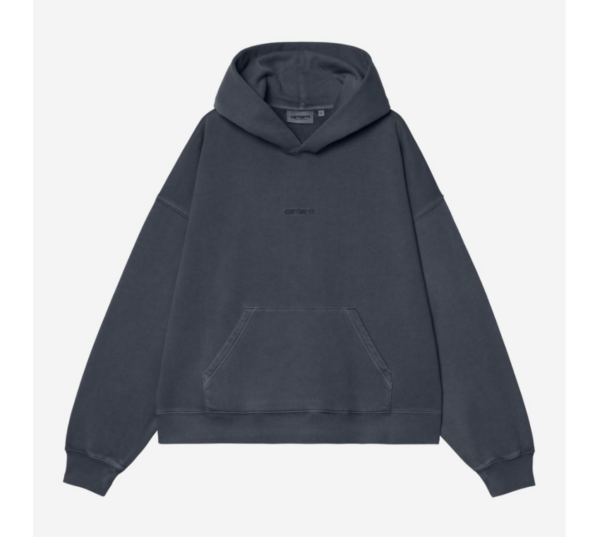 Carhartt WIP Hooded Benton Sweat Garment Dyed Carbon