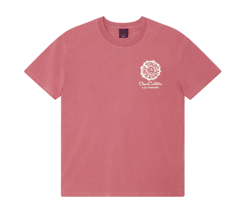Deus Ex Machina Tokyo Address Tee Melon Red