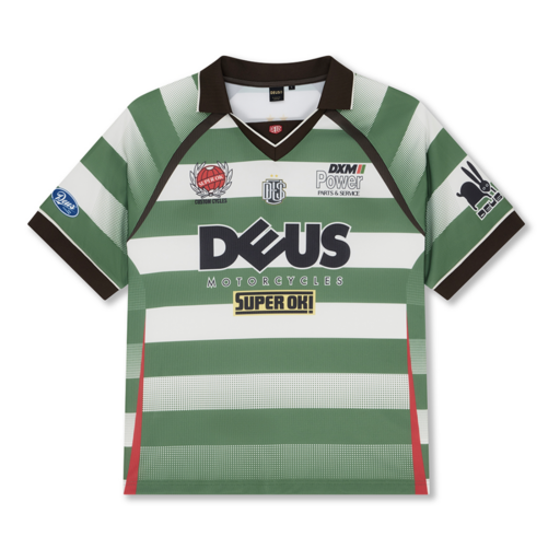 Deus Ex Machina Stripe SS Moto Jersey Green
