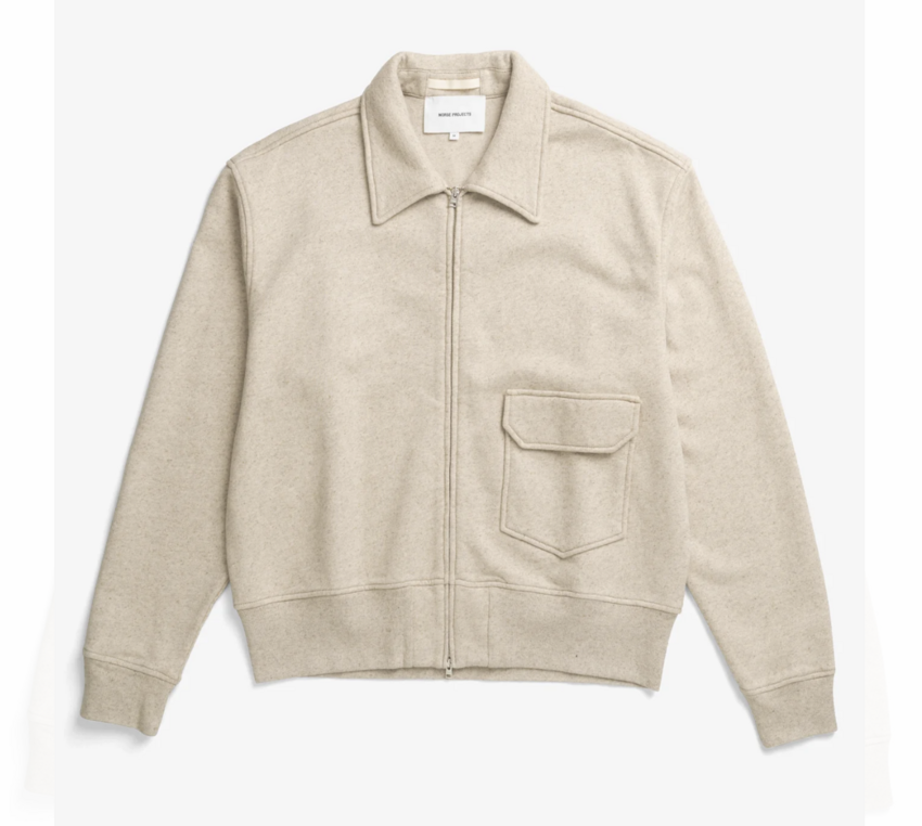 Norse Projects  Fynshav Cotton Linen Loopback Jacket Natural
