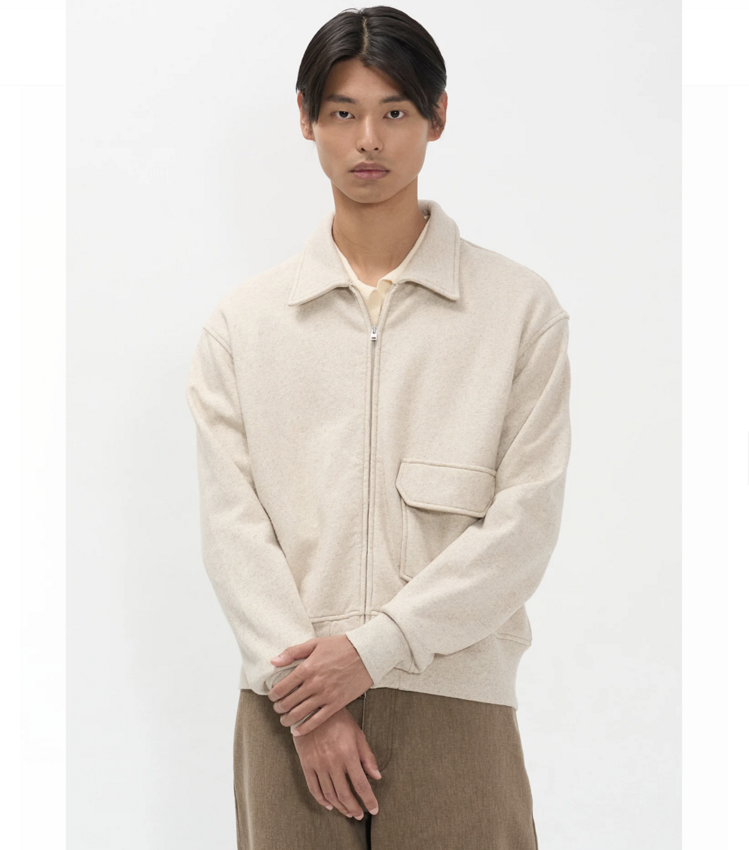 Norse Projects  Fynshav Cotton Linen Loopback Jacket Natural