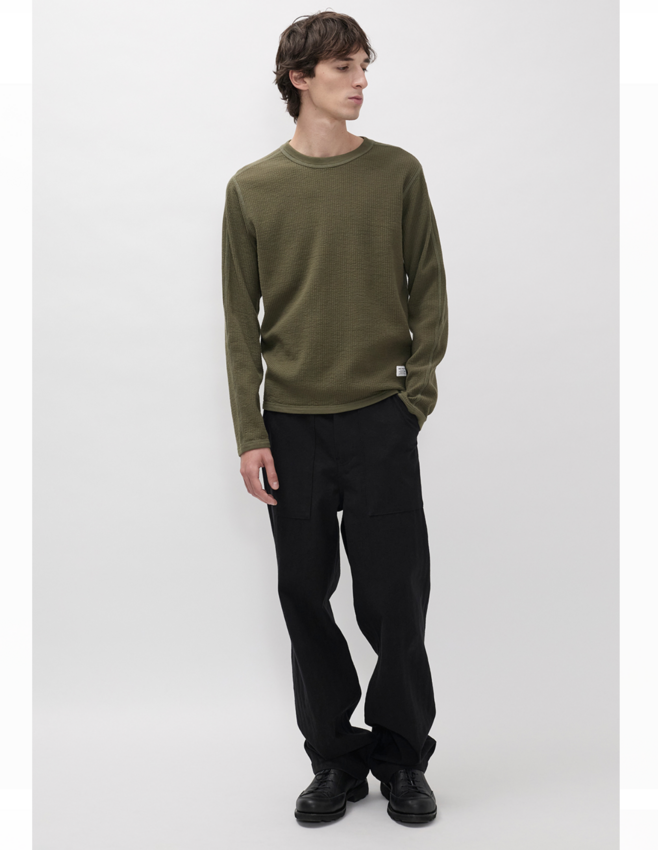 Norse Projects  Stevns Cotton Hemp Military Rib LS T-Shirt Olive Night