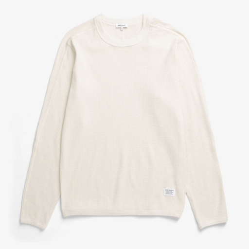 Norse Projects  Stevns Cotton Hemp Military Rib LS T-Shirt Ecru