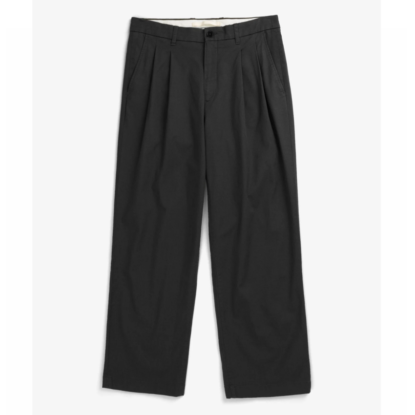 Norse Projects  Hestur Relaxed Twill Pleated Trouser Black