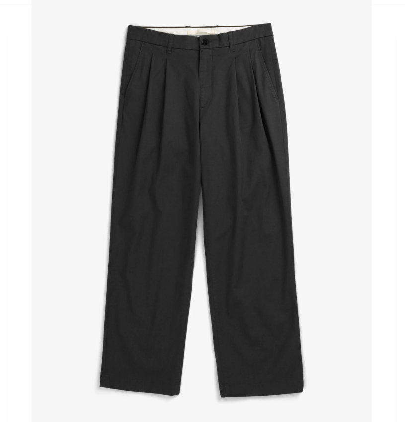 Norse Projects  Hestur Relaxed Twill Pleated Trouser Black