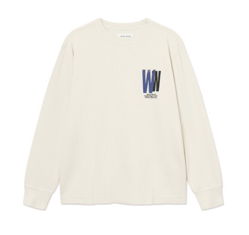 Wood Wood Keisan LS Tee 25414 Silver Birch