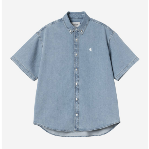 Carhartt WIP S/S Lucas Denim Shirt Blue Bleached
