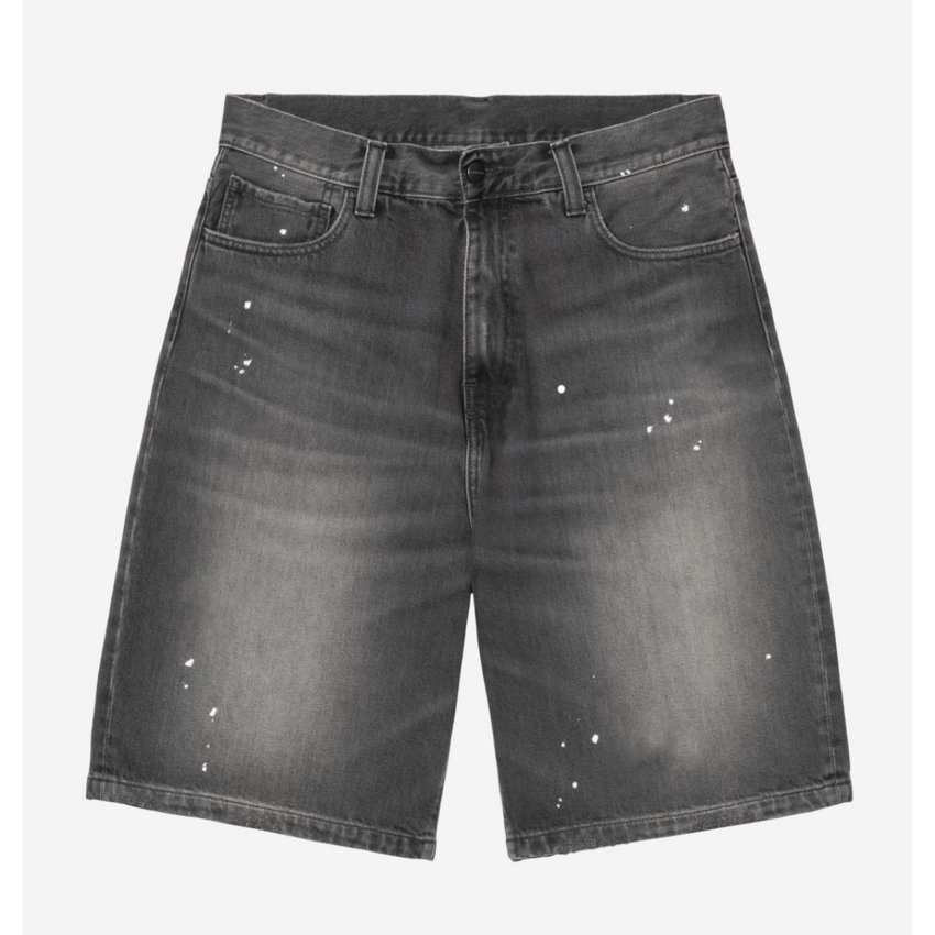 Carhartt WIP  Landon Short Black Destroy Wash Splatter