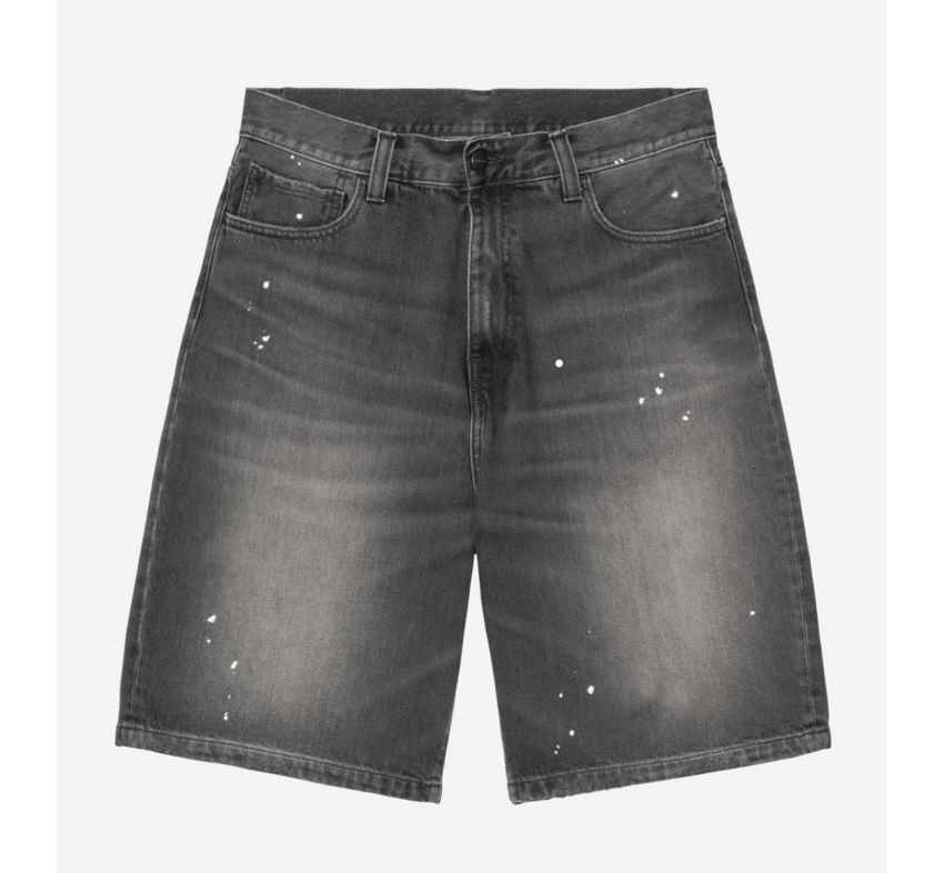 Carhartt WIP  Landon Short Black Destroy Wash Splatter