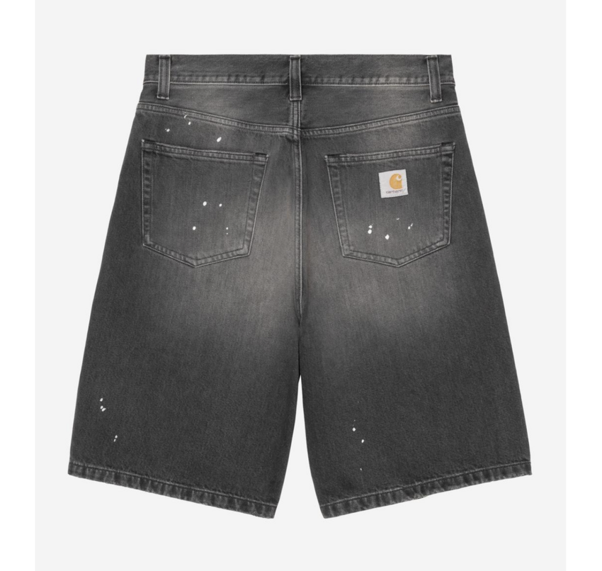 Carhartt WIP  Landon Short Black Destroy Wash Splatter