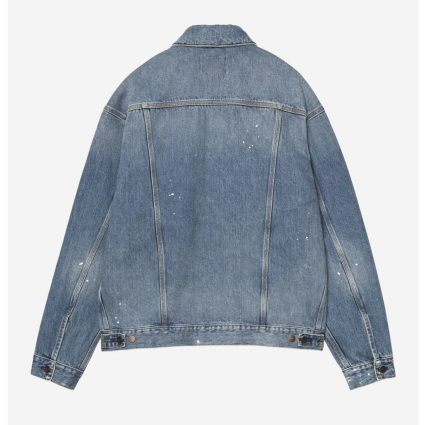 Carhartt WIP  Helston Jacket Blue Destroy Wash Splatter