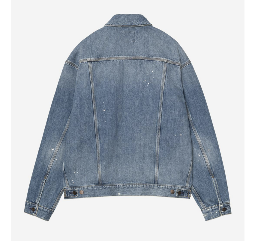 Carhartt WIP  Helston Jacket Blue Destroy Wash Splatter