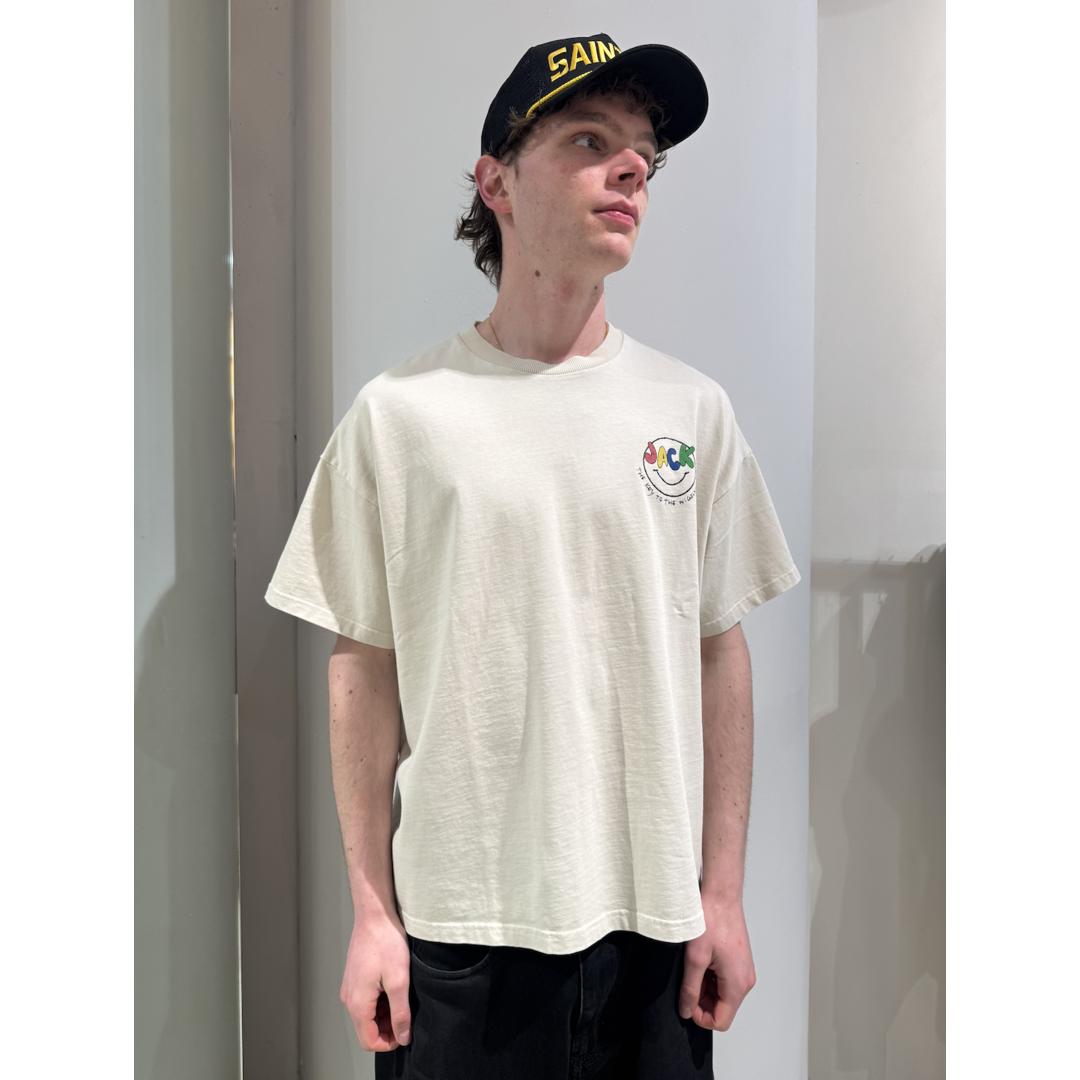 LOVELEE DAE SS Frankie Tee Let There Be House Vintage White