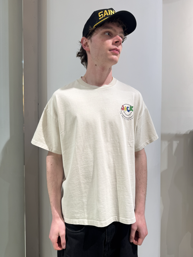 LOVELEE DAE SS Frankie Tee Let There Be House Vintage White