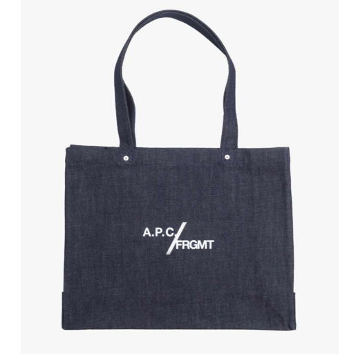 A.P.C. Paris A.P.C. x FRGMT I'm Going Out Tonight Shopping Bag Indigo