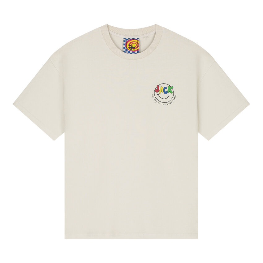 LOVELEE DAE SS Frankie Tee Let There Be House Vintage White