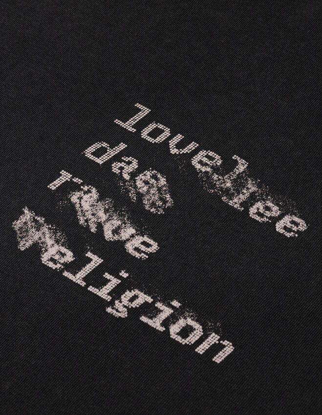 LOVELEE DAE SS Frankie Tee Rave Religion Washed Black