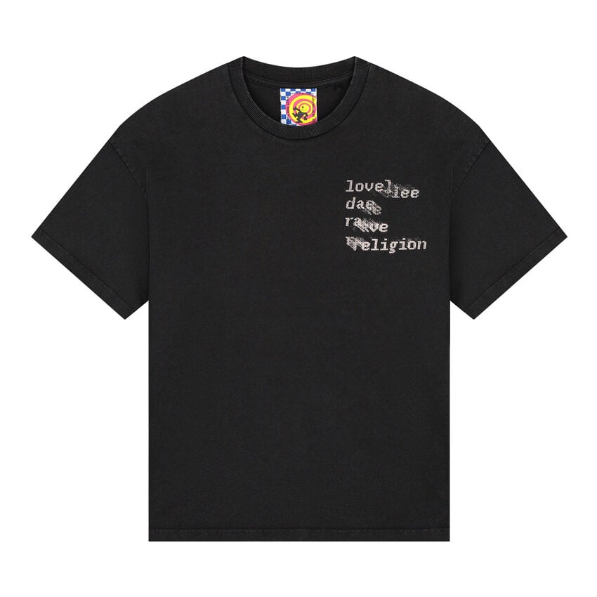 LOVELEE DAE SS Frankie Tee Rave Religion Washed Black