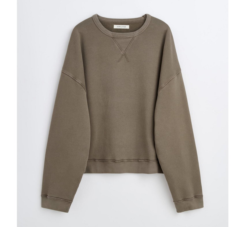 Sunflower Crew Sweat Washed Brown