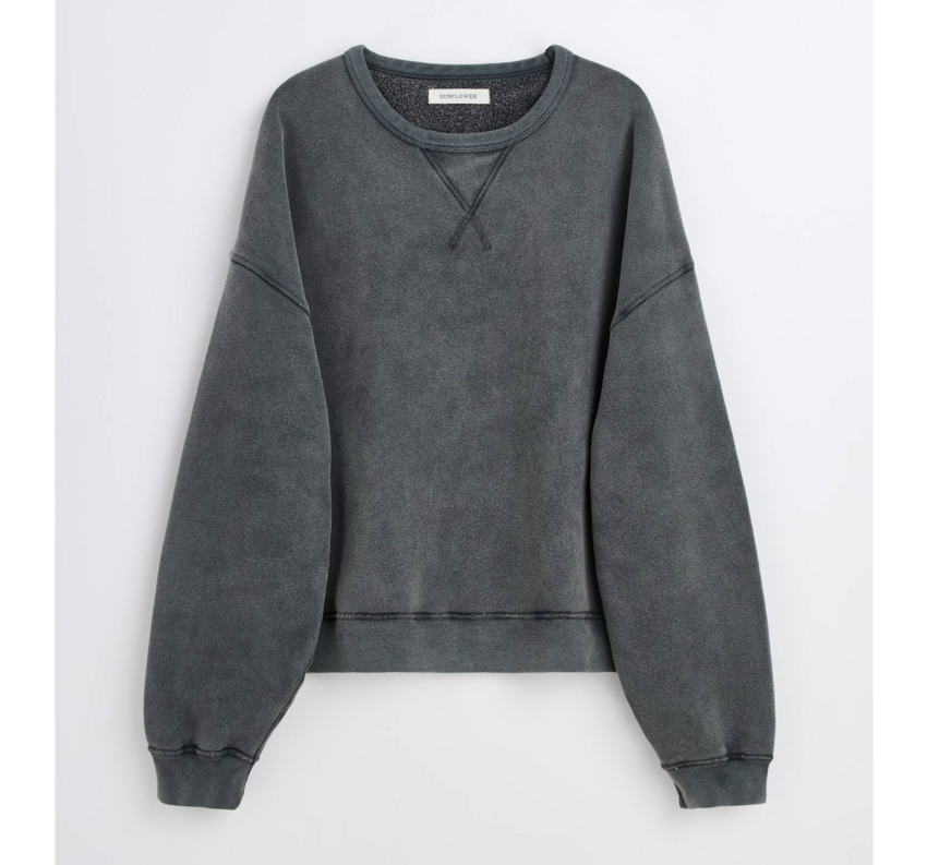Sunflower Crew Sweat Antracite Washed