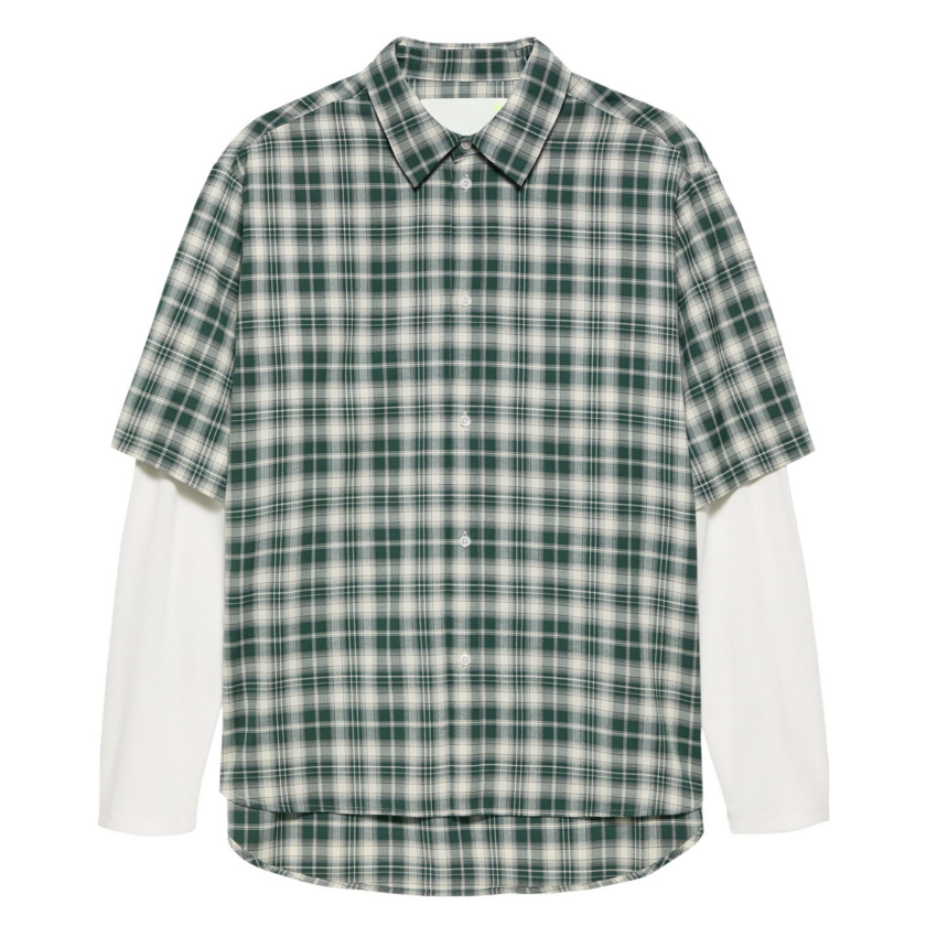 New Amsterdam Surf Association  Double Layer Shirt Green/White Check