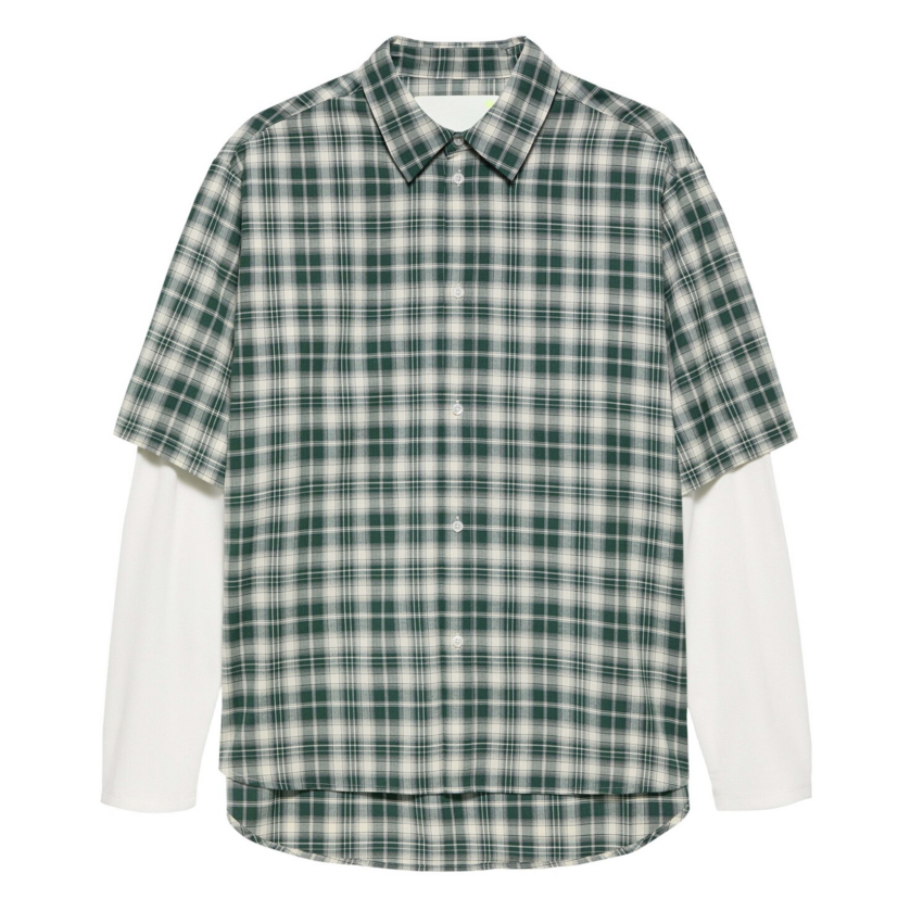 New Amsterdam Surf Association  Double Layer Shirt Green/White Check
