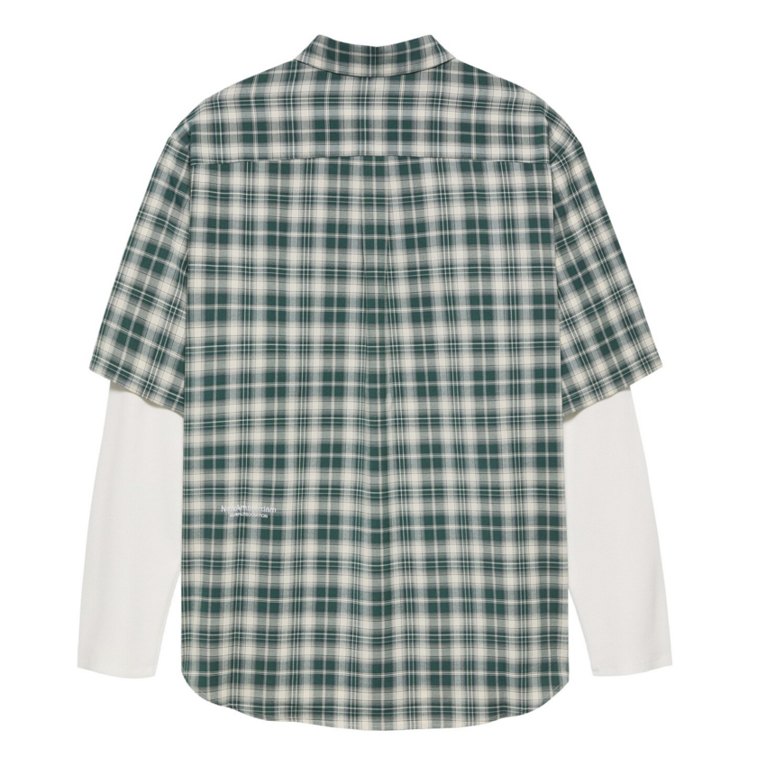New Amsterdam Surf Association  Double Layer Shirt Green/White Check