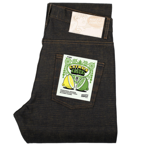Naked & Famous Denim Easy Guy Citrus Kasuri Weft Selvedge