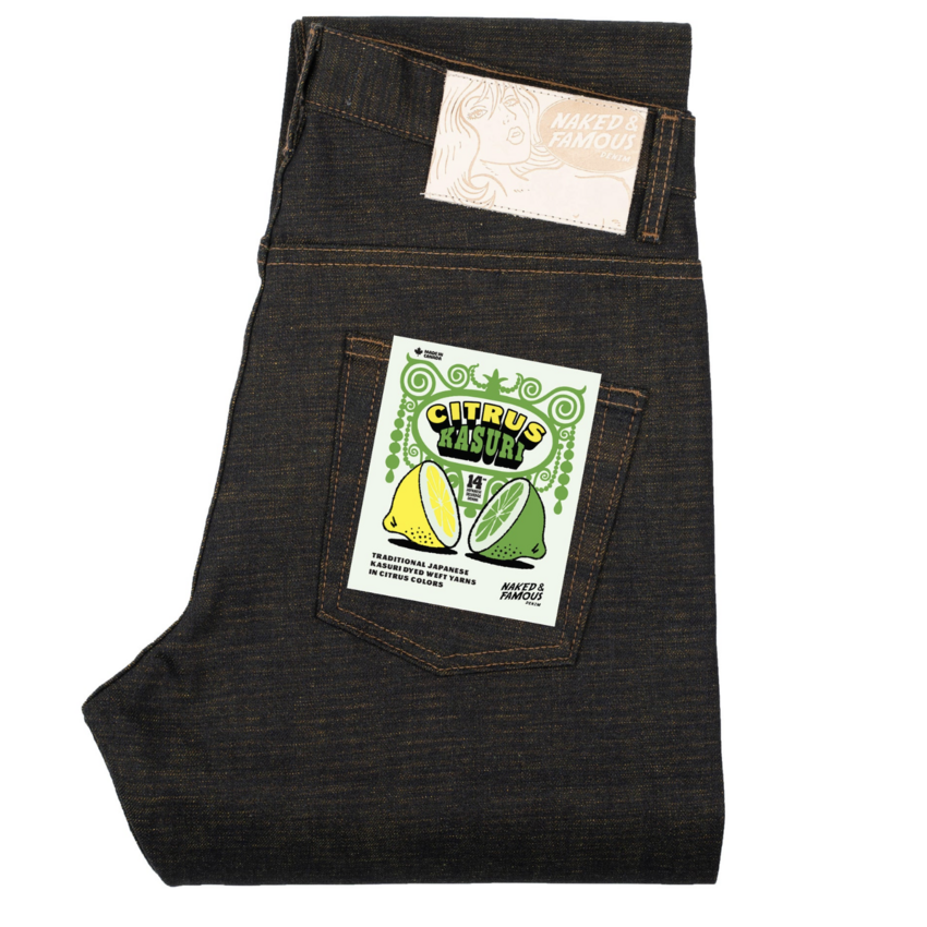 Naked & Famous Denim Easy Guy Citrus Kasuri Weft Selvedge