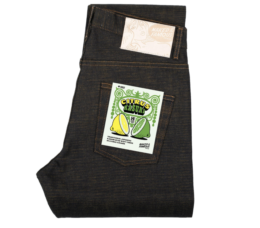 Naked & Famous Denim Easy Guy Citrus Kasuri Weft Selvedge