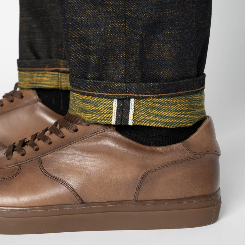 Naked & Famous Denim Easy Guy Citrus Kasuri Weft Selvedge