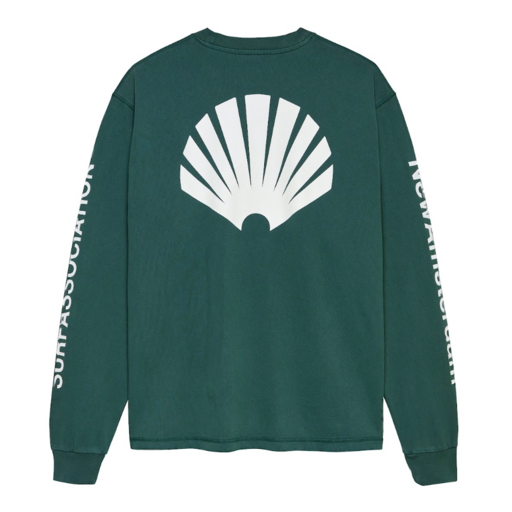 New Amsterdam Surf Association  Logo Longsleeve Bottle Green/White