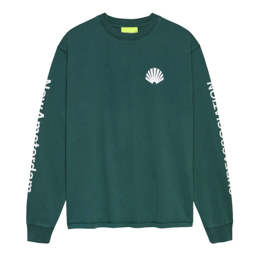 New Amsterdam Surf Association  Logo Longsleeve Bottle Green/White