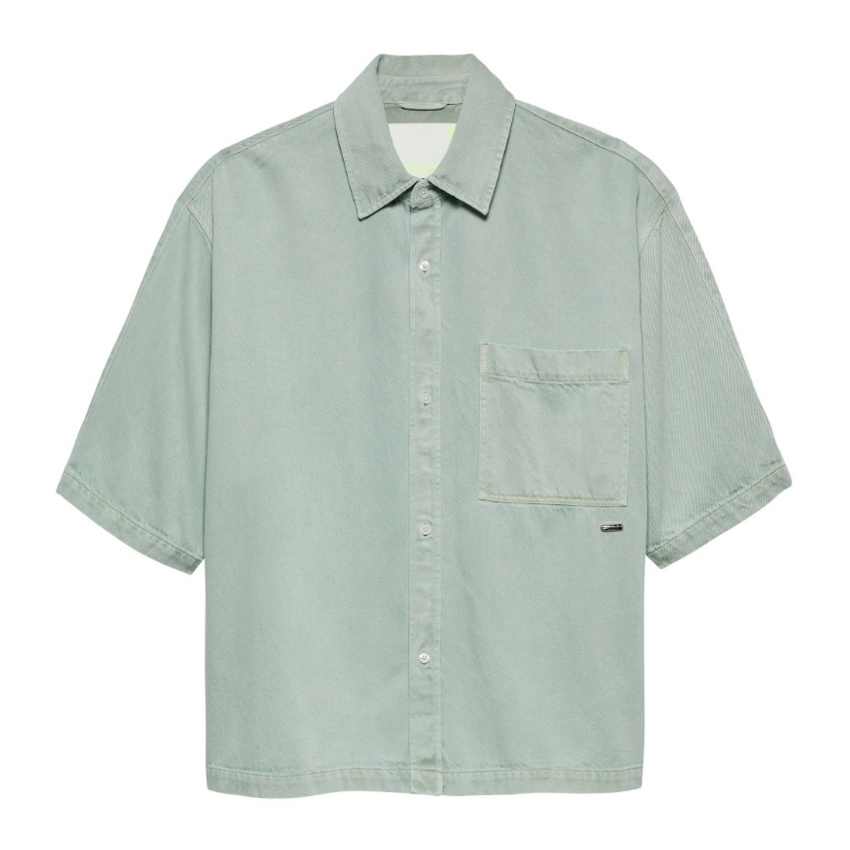New Amsterdam Surf Association  Denim Short Sleeve Button-Up Mint
