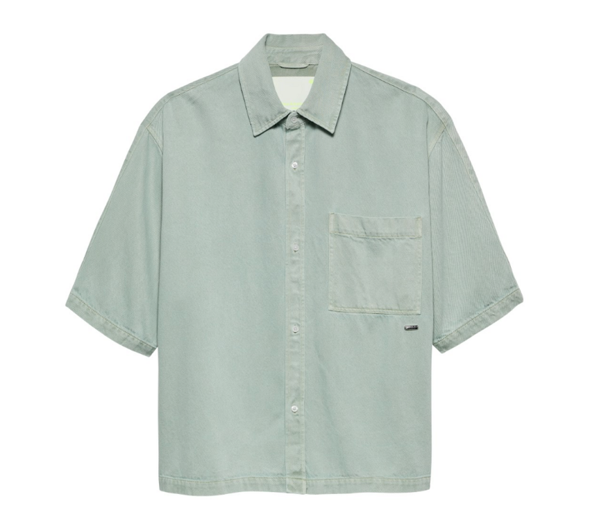New Amsterdam Surf Association  Denim Short Sleeve Button-Up Mint