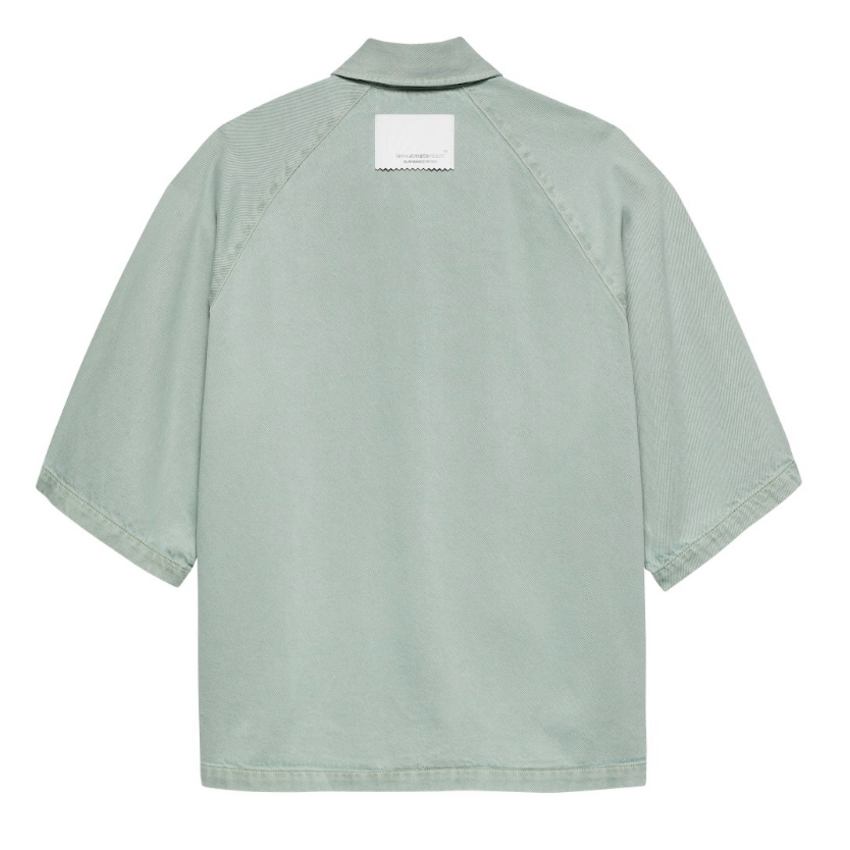 New Amsterdam Surf Association  Denim Short Sleeve Button-Up Mint