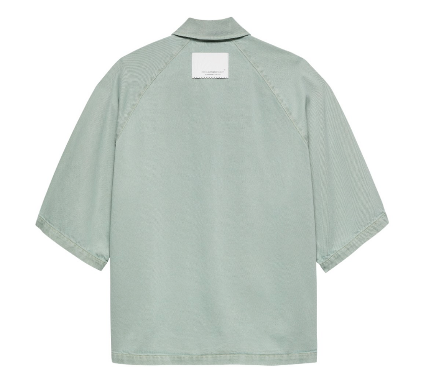 New Amsterdam Surf Association  Denim Short Sleeve Button-Up Mint