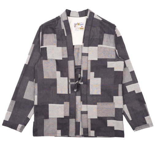 Naked & Famous Denim Kimono Shirt Jacquard Denim Indigo