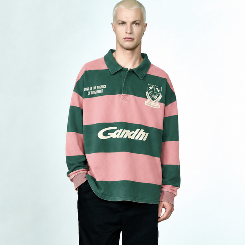 Hopeium Football Gandhi Polo Sweat Stripe
