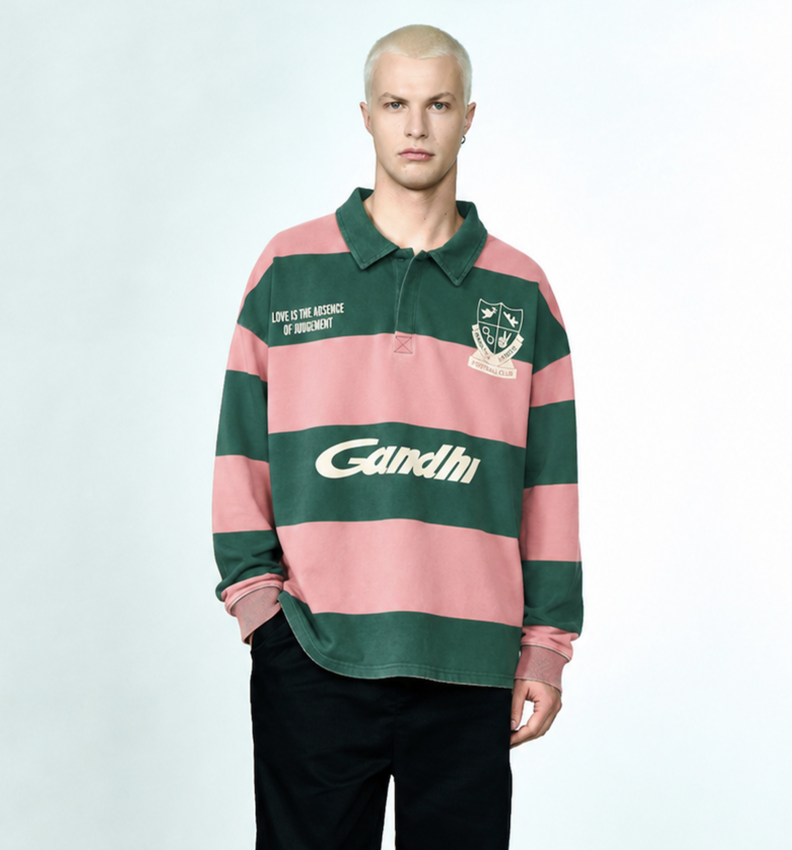 Hopeium Football Gandhi Polo Sweat Stripe