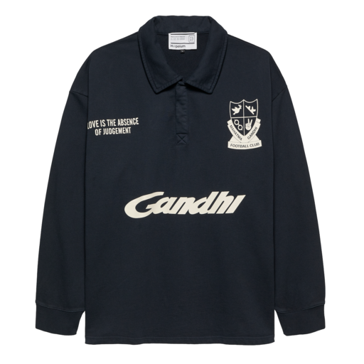 Hopeium Football Gandhi Polo Sweat Washed Grey