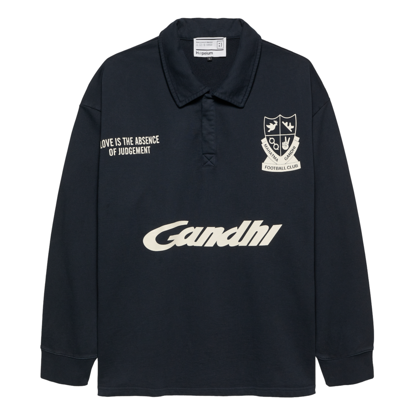 Hopeium Football Gandhi Polo Sweat Washed Grey