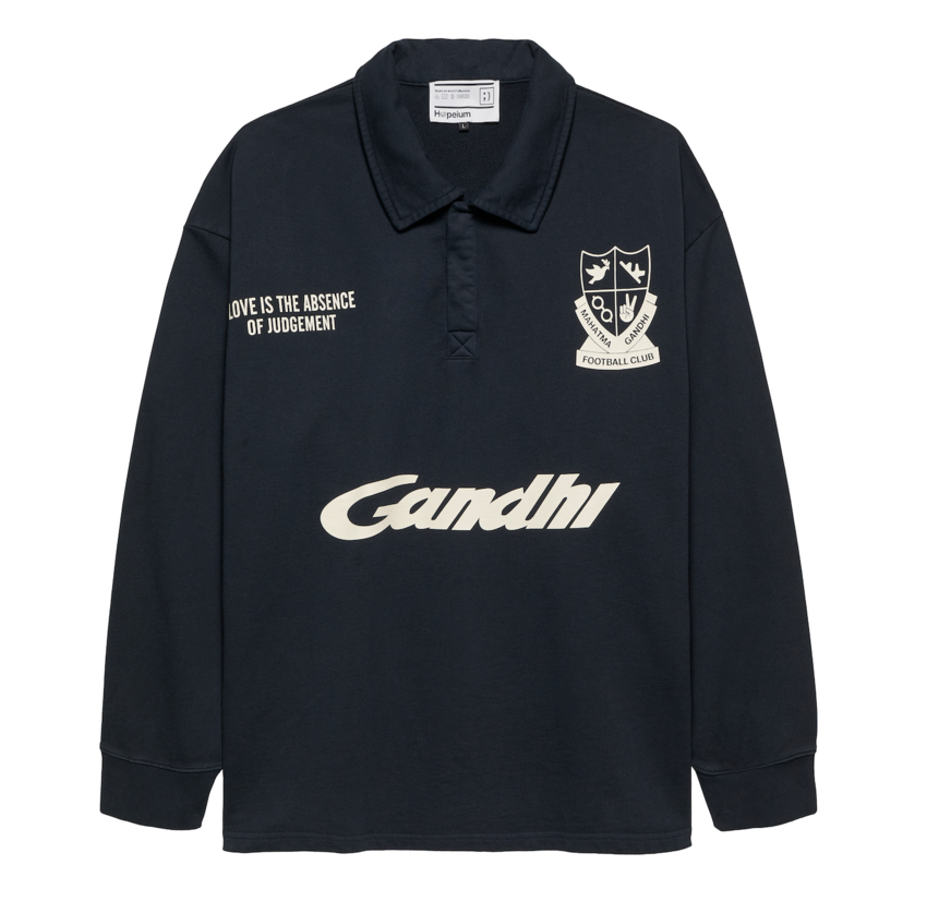 Hopeium Football Gandhi Polo Sweat Washed Grey