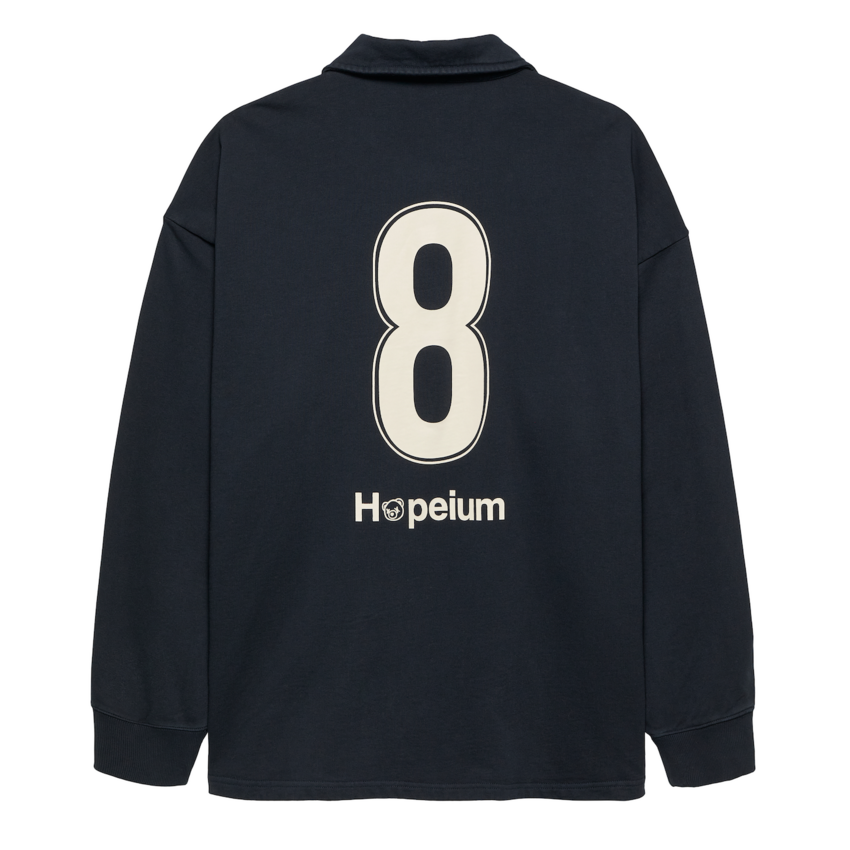 Hopeium Football Gandhi Polo Sweat Washed Grey