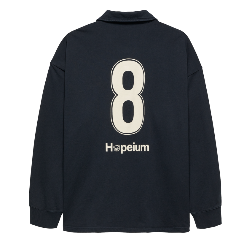 Hopeium Football Gandhi Polo Sweat Washed Grey