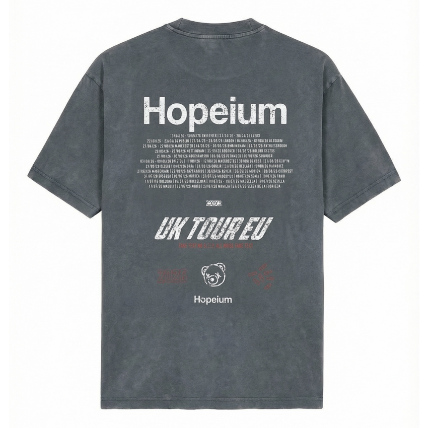 Hopeium Tour Tee S/S Washed Grey