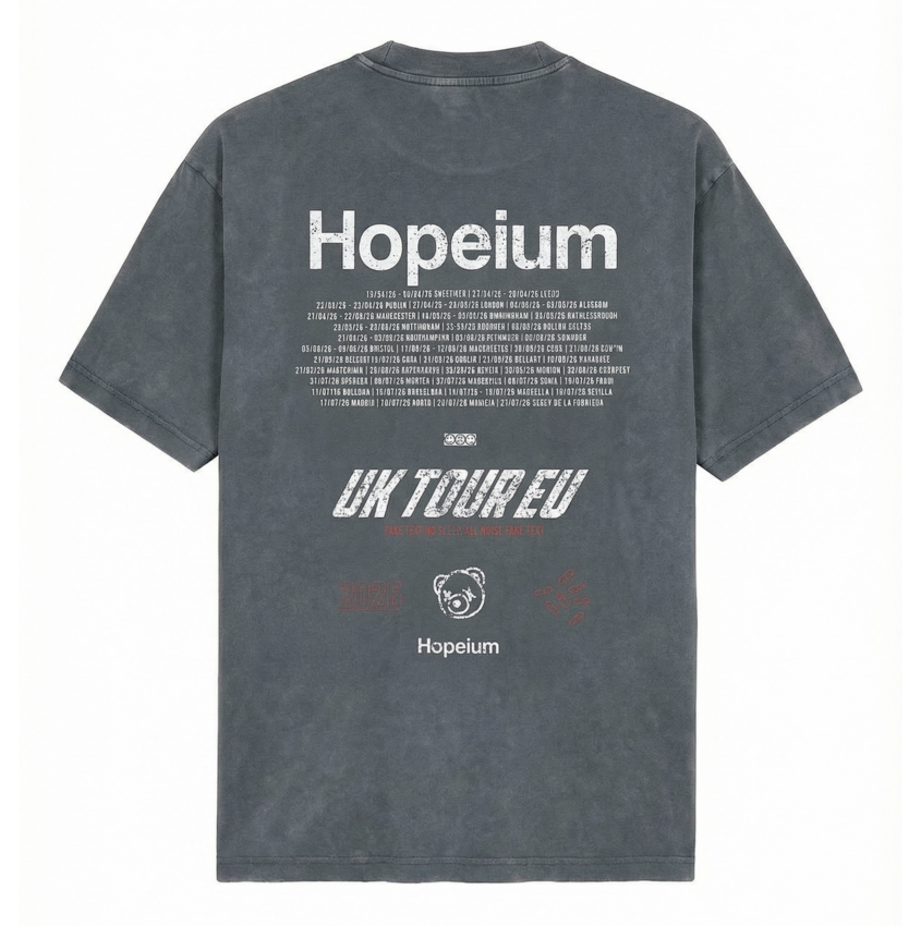 Hopeium Tour Tee S/S Washed Grey